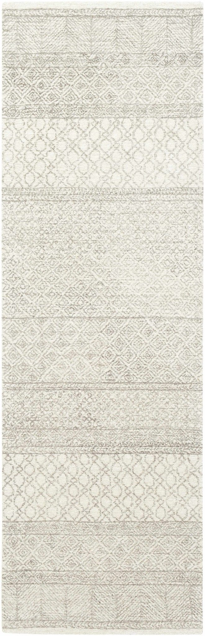Tribal Look Ivory and Brown Geometrical Hand Tufted Wool Area Rug - The Rug Decor