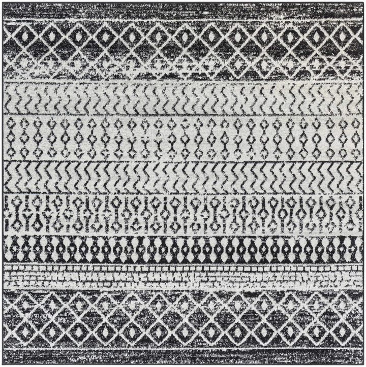 Tribal look Ivory and Charcoal Traditional Geometrical Design Rug - The Rug Decor