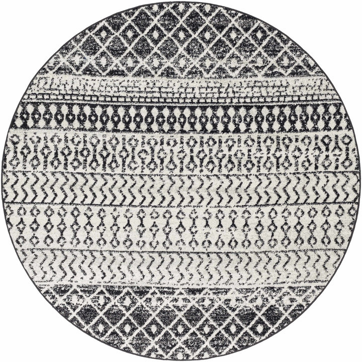 Tribal look Ivory and Charcoal Traditional Geometrical Design Rug - The Rug Decor