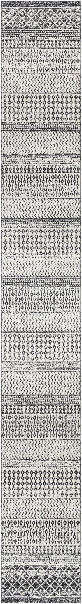 Tribal look Ivory and Charcoal Traditional Geometrical Design Rug - The Rug Decor