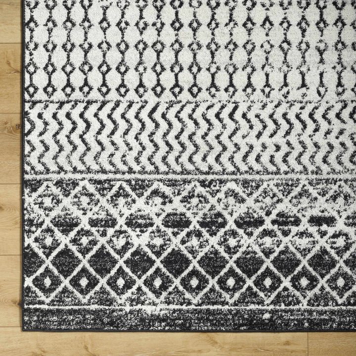 Tribal look Ivory and Charcoal Traditional Geometrical Design Rug - The Rug Decor