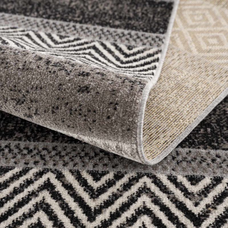 Tribal Pattern Premium look Silver, Charcoal, Gray and Brown easy Washable Rug - The Rug Decor