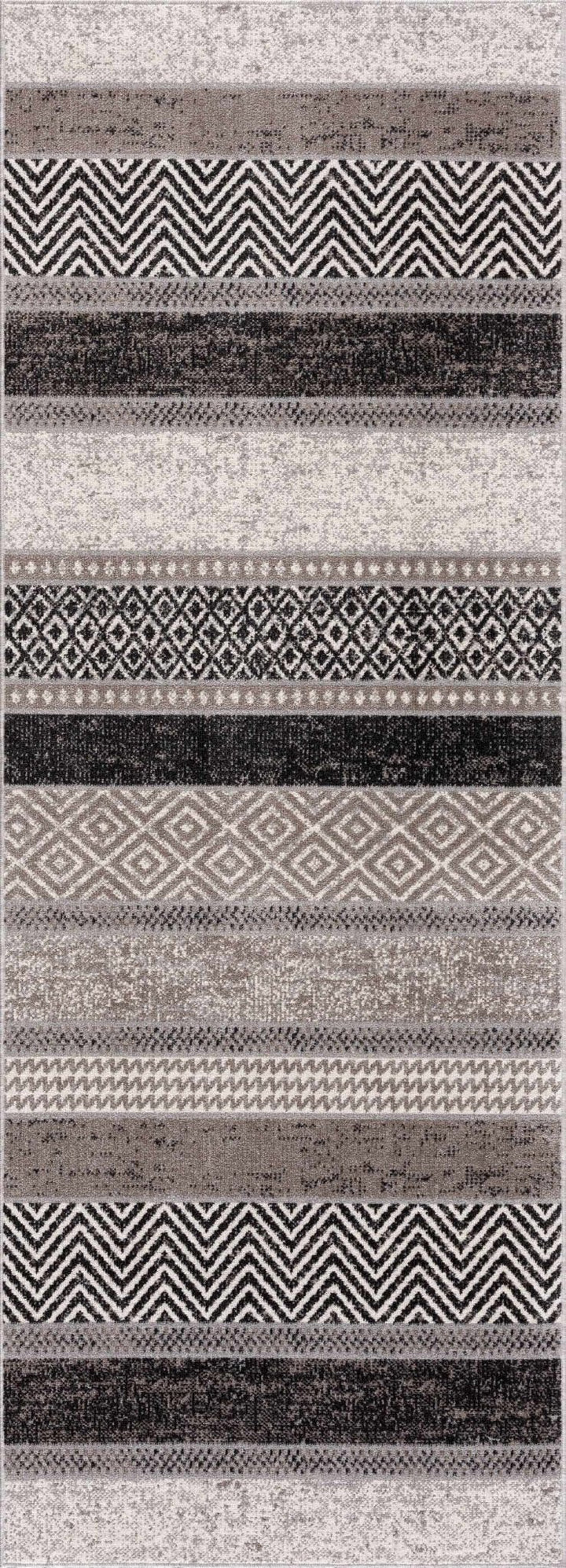 Tribal Pattern Premium look Silver, Charcoal, Gray and Brown easy Washable Rug - The Rug Decor