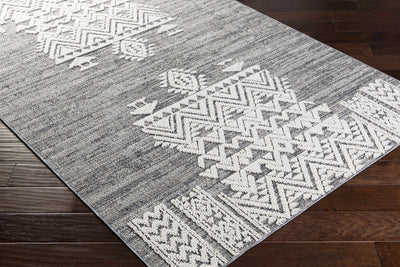 Tribal style Premium look Charcoal and Ivory Machine woven Multi Size Outdoor Rug - The Rug Decor