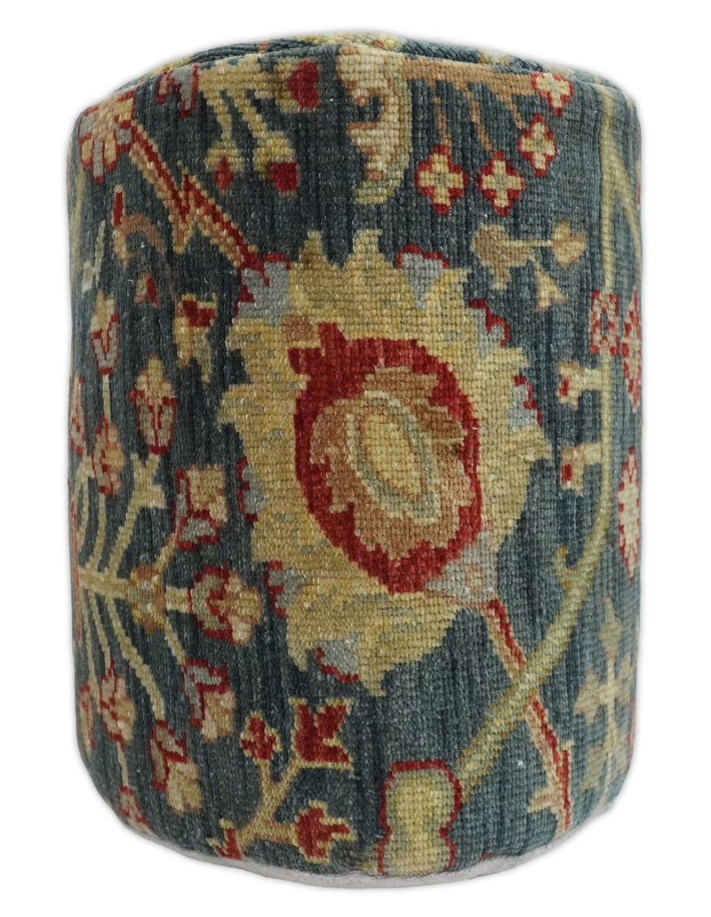 Turkish Antique Vintage Pouf, Footstool, Chair or Footrest made from fine woolen hand knotted Rug | TRD131 - The Rug Decor