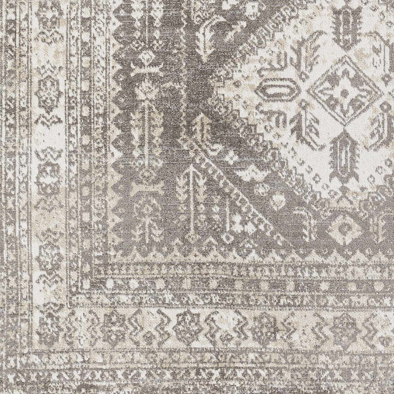 Turkish Design Neutral Grayish-Brown and Ivory Traditional Washable Area Rug - The Rug Decor