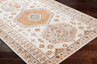 Turkish Medallion Design Ivory, Rust and Brown Traditional Machine Washable Rug - The Rug Decor