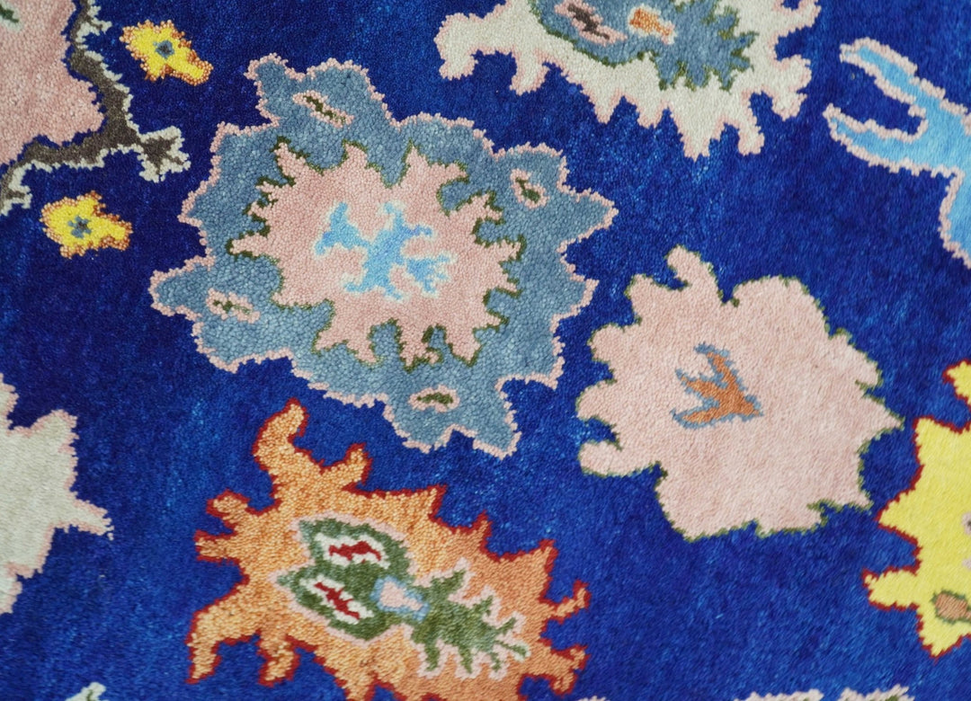 Vibrant 8x10 Hand Knotted Blue and Ivory Traditional Persian Eclectic Colorful Wool Rug | TRDCP776810 - The Rug Decor