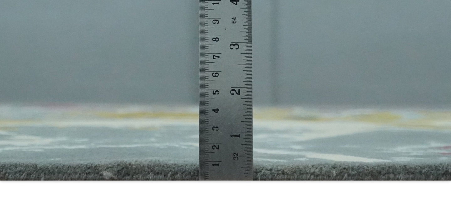 Vibrant Colorful Modern Abstract Gray, Olive, Purple and Ivory Hand knotted 10x14 and 12x15 wool Area Rug - The Rug Decor