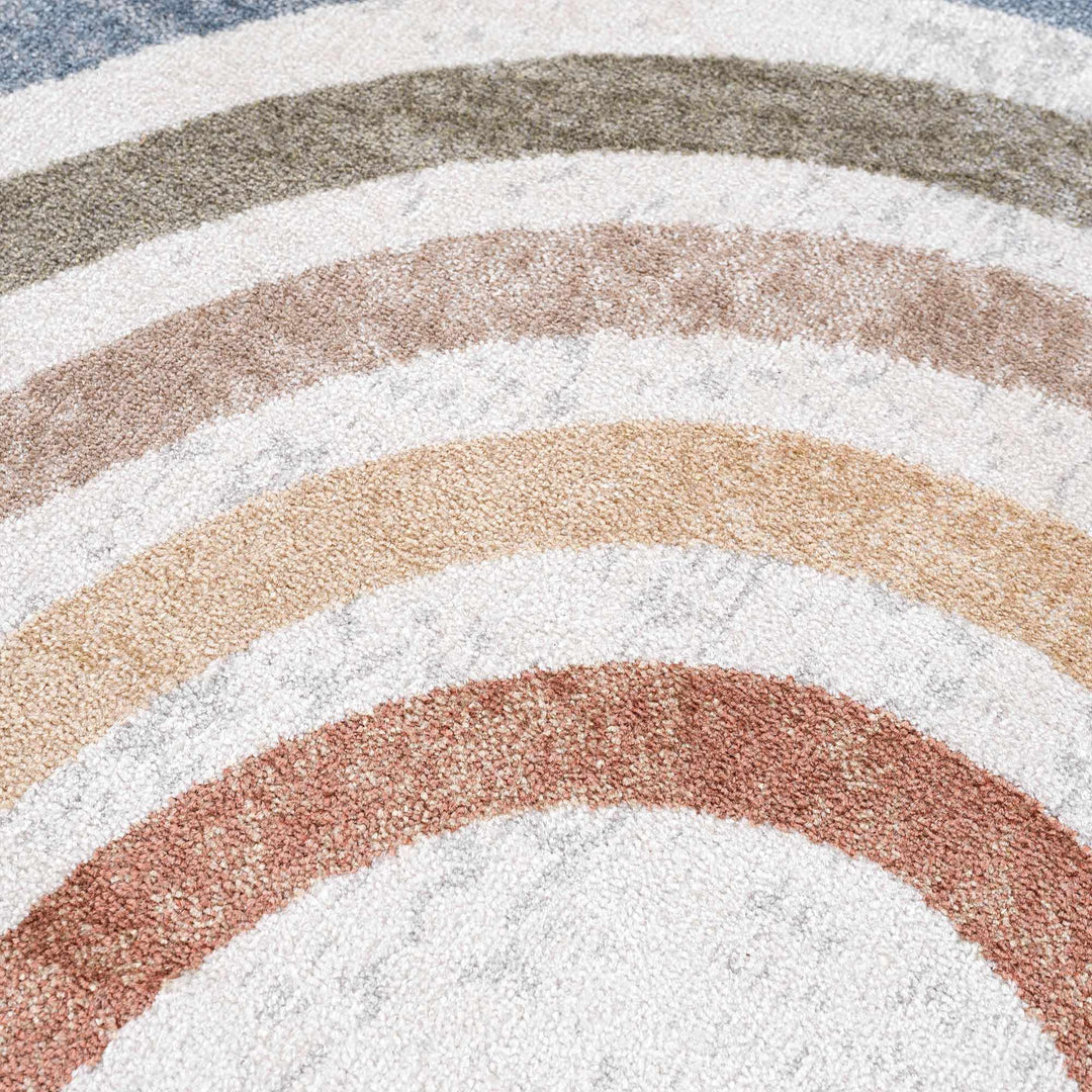 Vibrant Colorful Rainbow Design Kids Room Machine Washable Rug - The Rug Decor
