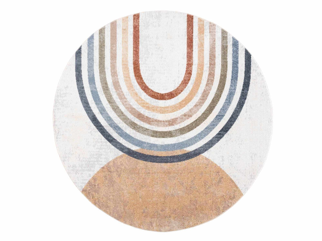 Vibrant Colorful Rainbow Design Kids Room Machine Washable Rug - The Rug Decor