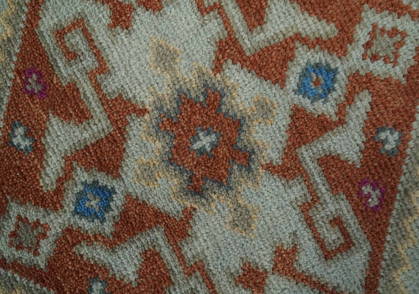 Vibrant Colorful Silver, Beige, Blue and Brown Traditional Heriz Multi Size wool Area Rug - The Rug Decor