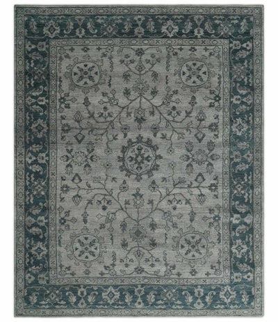 Vintage Distressed 3X5, 4X6, 5x8, 6x9, 8x10, 9x12 Hand Knotted Floral Gray Traditional Antique Persian Area Rug | TRD2734 - The Rug Decor