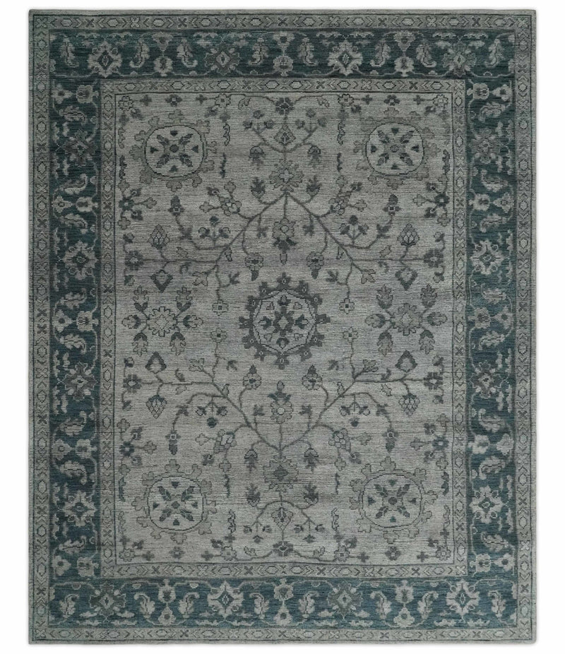 Vintage Distressed 3X5, 4X6, 5x8, 6x9, 8x10, 9x12 Hand Knotted Floral Gray Traditional Antique Persian Area Rug | TRD2734 - The Rug Decor