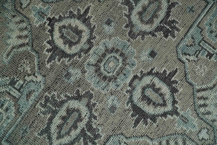Vintage Distressed 3X5, 4X6, 5x8, 6x9, 8x10, 9x12 Hand Knotted Heriz Serapi Taupe and Ivory Traditional Antique Persian Area Rug | TRD2781 - The Rug Decor