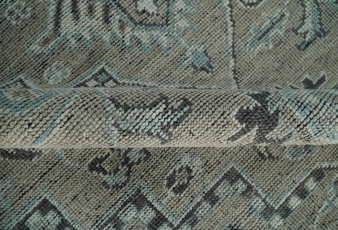 Vintage Distressed 3X5, 4X6, 5x8, 6x9, 8x10, 9x12 Hand Knotted Heriz Serapi Taupe and Ivory Traditional Antique Persian Area Rug | TRD2781 - The Rug Decor