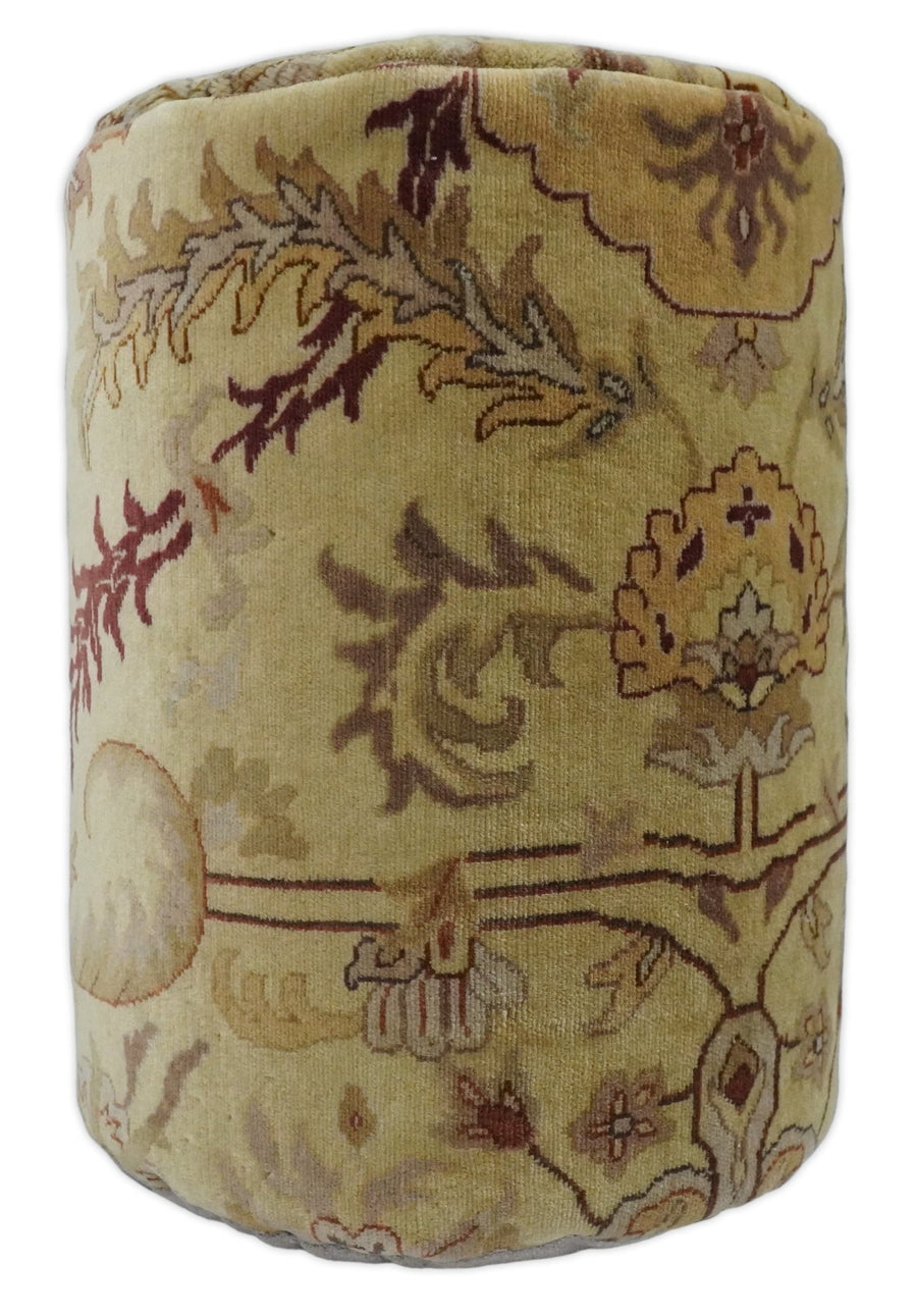 Vintage Persian Pouf, Footstool, Chair or Footrest made from fine woolen hand knotted Area Rug | TRD132 - The Rug Decor