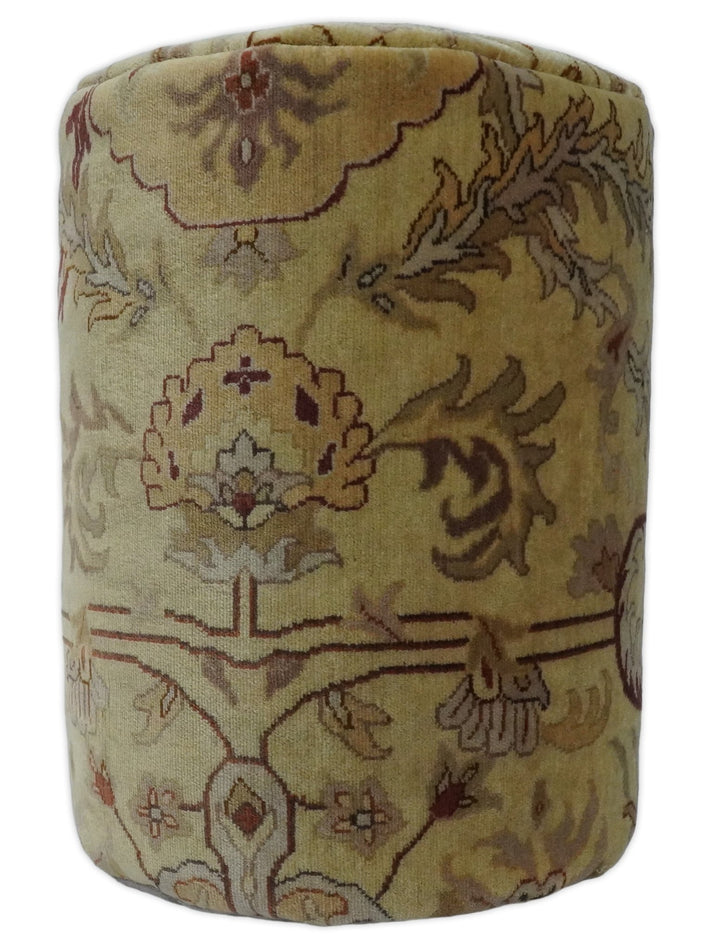 Vintage Persian Pouf, Footstool, Chair or Footrest made from fine woolen hand knotted Area Rug | TRD132 - The Rug Decor