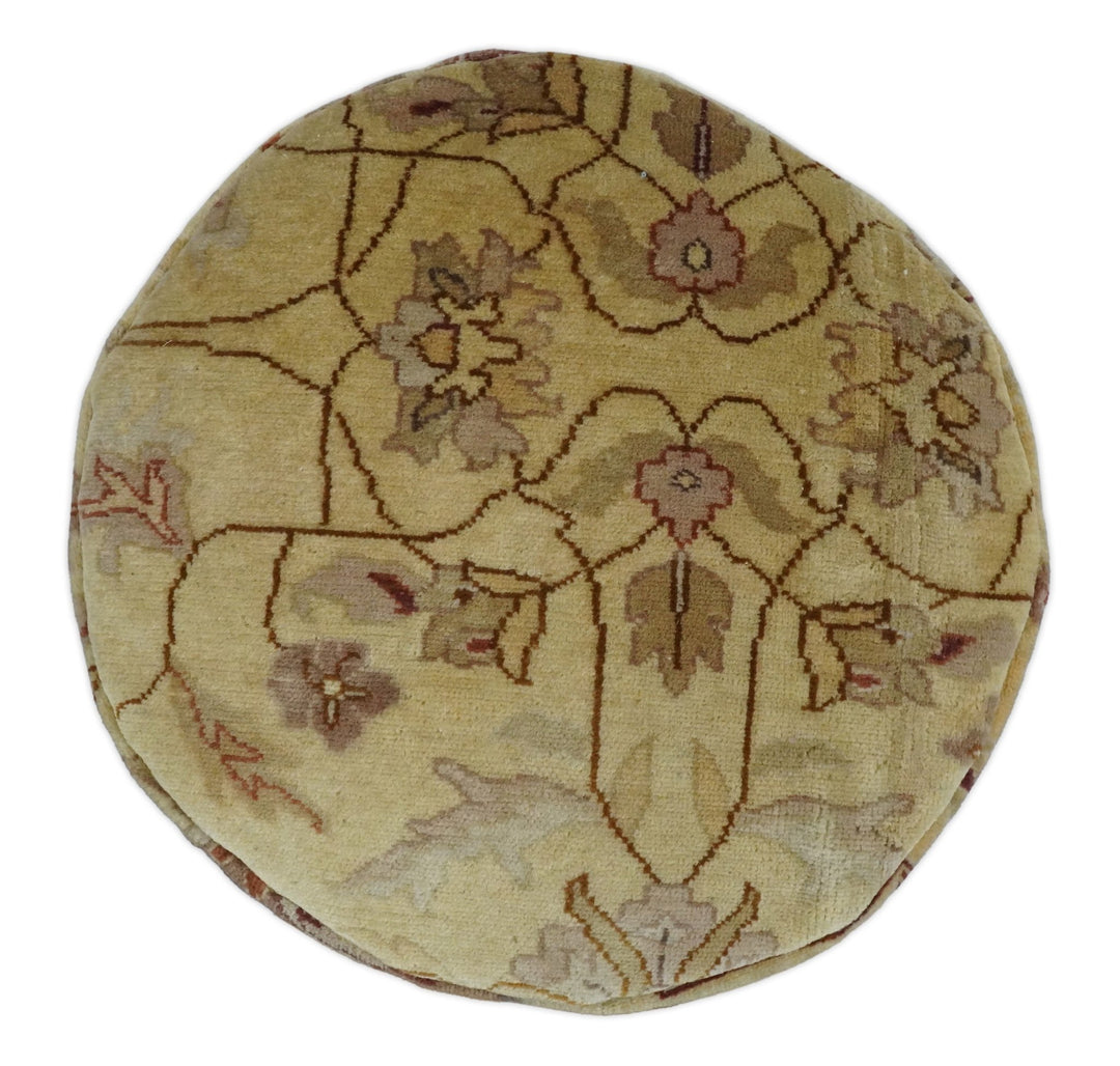 Vintage Persian Pouf, Footstool, Chair or Footrest made from fine woolen hand knotted Area Rug | TRD132 - The Rug Decor