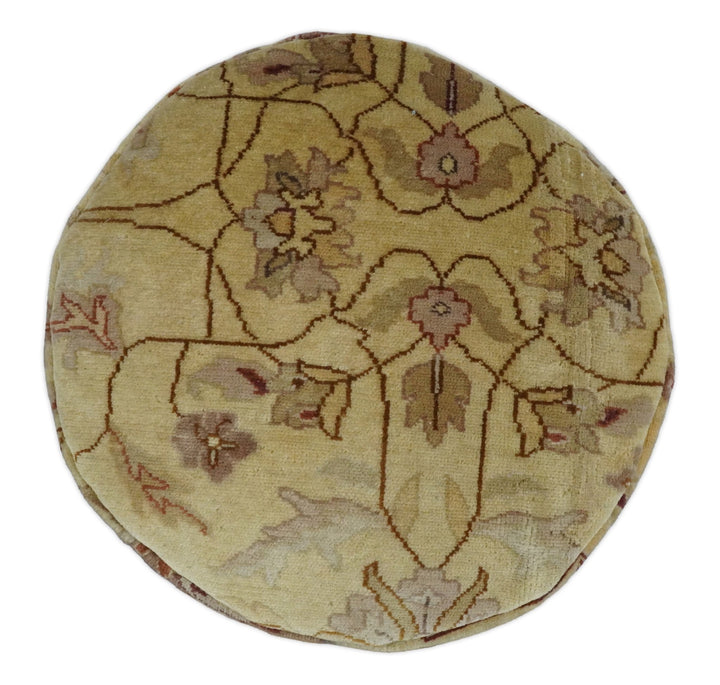 Vintage Persian Pouf, Footstool, Chair or Footrest made from fine woolen hand knotted Area Rug | TRD132 - The Rug Decor