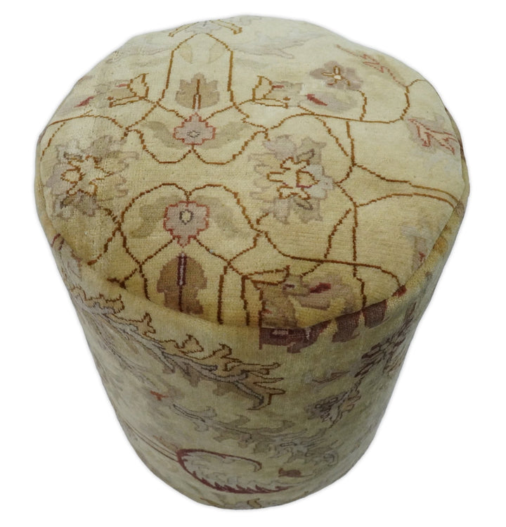 Vintage Persian Pouf, Footstool, Chair or Footrest made from fine woolen hand knotted Area Rug | TRD132 - The Rug Decor