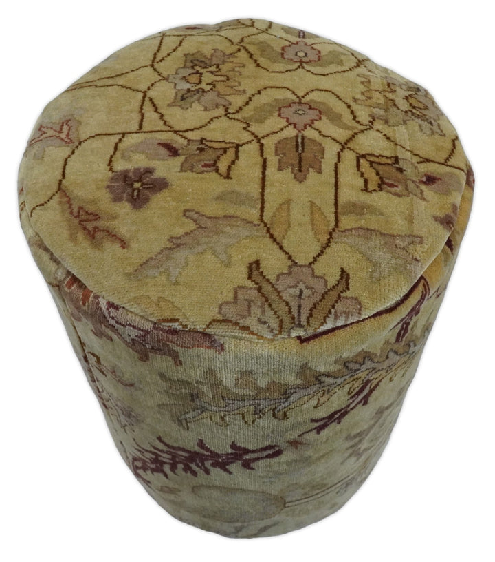 Vintage Persian Pouf, Footstool, Chair or Footrest made from fine woolen hand knotted Area Rug | TRD132 - The Rug Decor