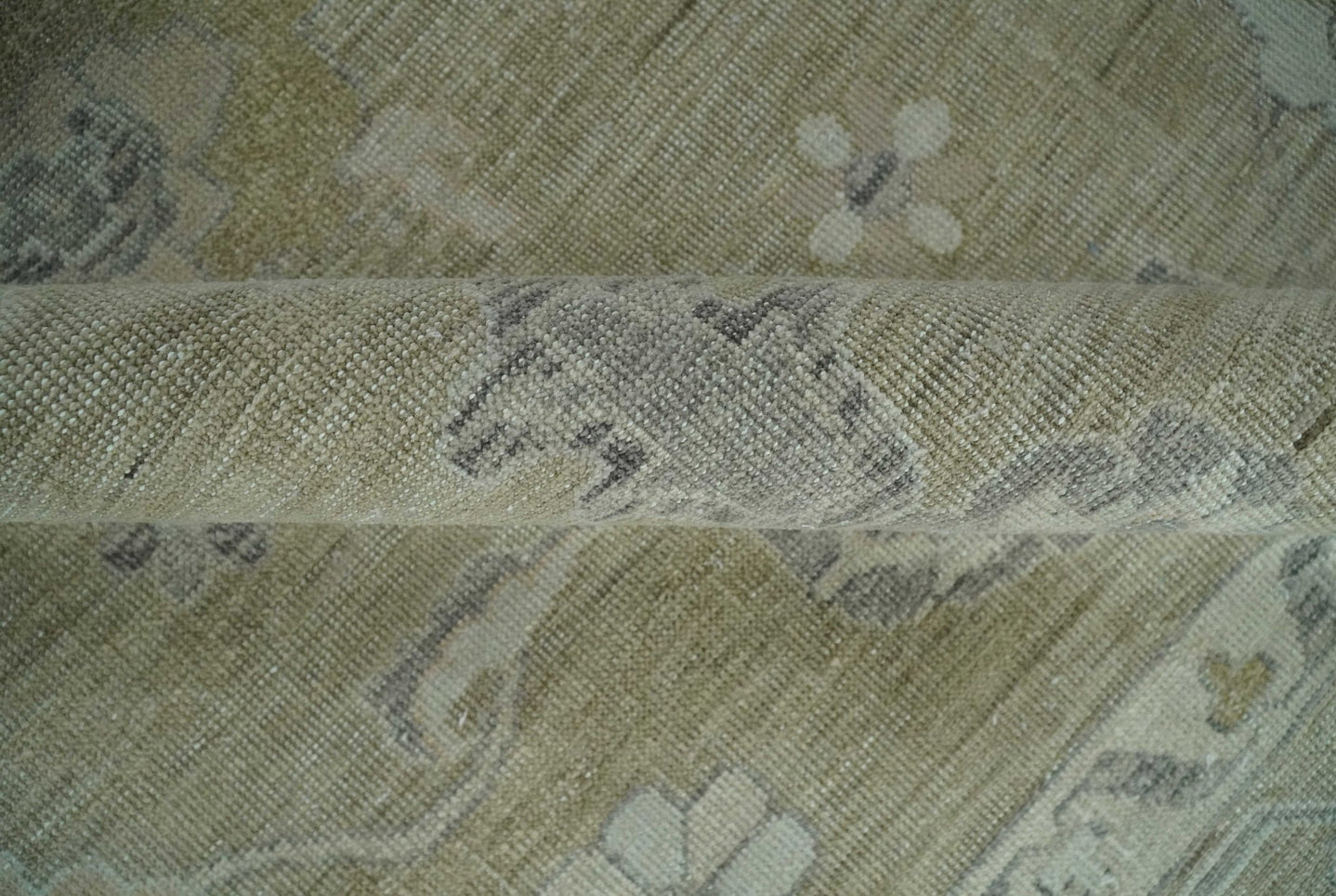 Vintage Style Antique Finish Hand Knotted Camel, Ivory and Charcoal Traditional Oushak Multi Size Wool Area Rug - The Rug Decor