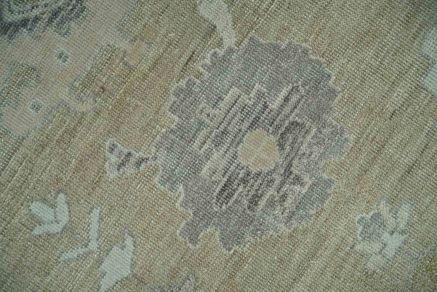 Vintage Style Antique Finish Hand Knotted Camel, Ivory and Charcoal Traditional Oushak Multi Size Wool Area Rug - The Rug Decor