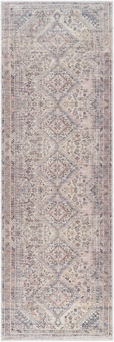 Vintage Style Beige and Charcoal Transitional Area Rug - The Rug Decor