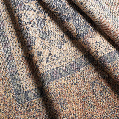 Vintage Style Traditional Floral Ivory, Charcoal, Tan and Rust washable Turkish Design Rug - The Rug Decor