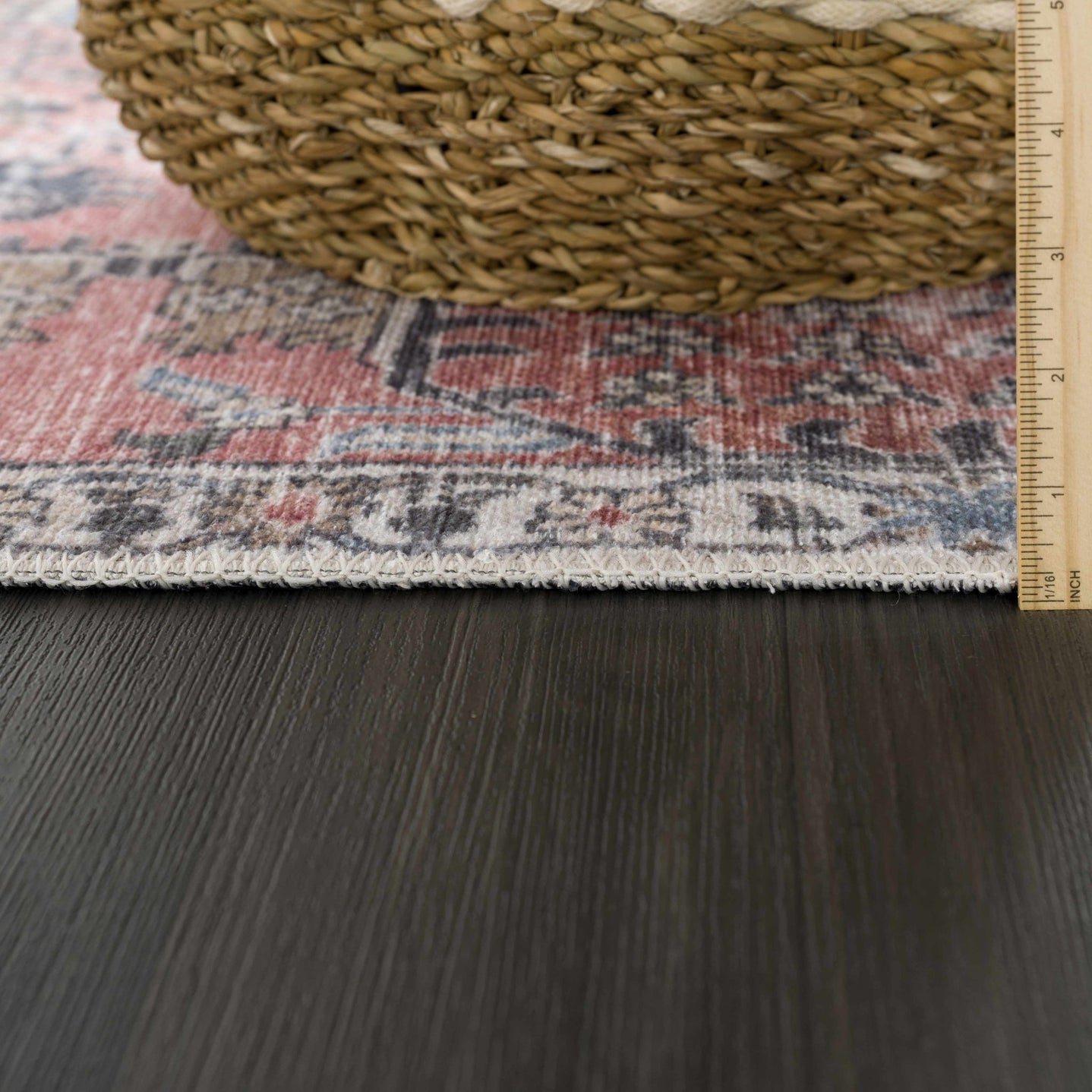 Vintage Style Turkish Antique Red, Brown and Blue Machine Washable Multi Size Area Rug - The Rug Decor