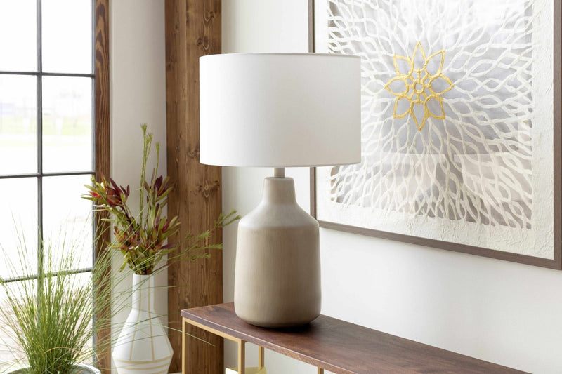 White and Beige Modern Table Lamp, Bed Side Lamp Perfect for Home Decor - The Rug Decor