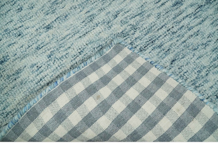 White and Blue Abstract Hand Tufted 2x3, 3x5, 5x8, 6x9, 8x10 and 9x12 Natural Wool Area Rug | UL61 - The Rug Decor