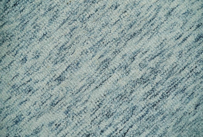 White and Blue Abstract Hand Tufted 2x3, 3x5, 5x8, 6x9, 8x10 and 9x12 Natural Wool Area Rug | UL61 - The Rug Decor