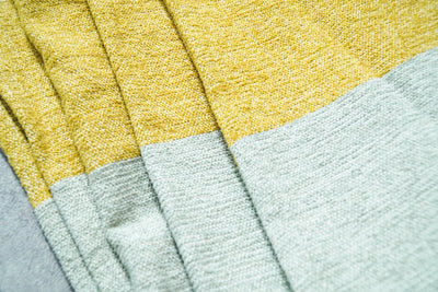Woven Mint Green, Ivory and Yellow Cotton Throw Blanket - The Rug Decor